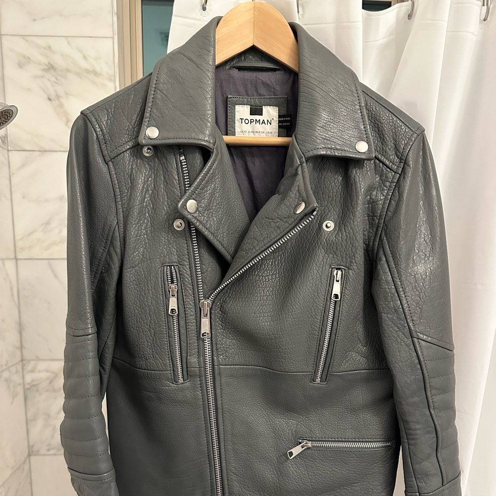 Topman Leather Biker Jacket